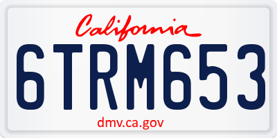 CA license plate 6TRM653