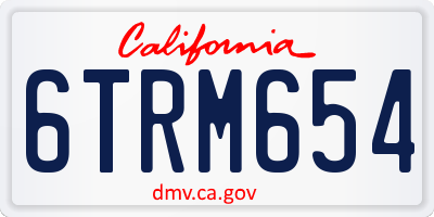CA license plate 6TRM654