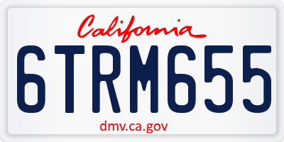 CA license plate 6TRM655