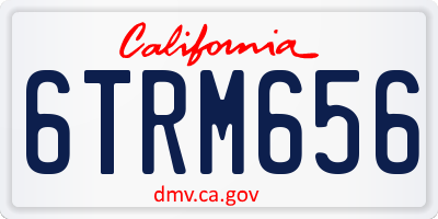 CA license plate 6TRM656