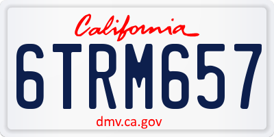 CA license plate 6TRM657