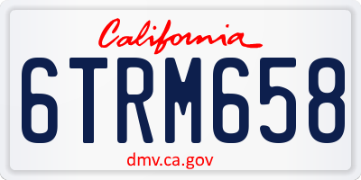 CA license plate 6TRM658