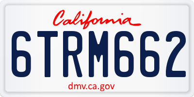 CA license plate 6TRM662
