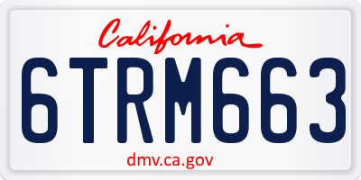 CA license plate 6TRM663