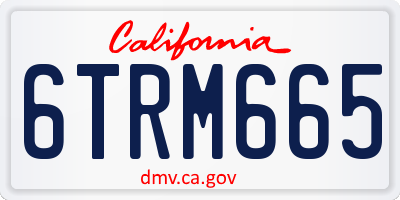 CA license plate 6TRM665