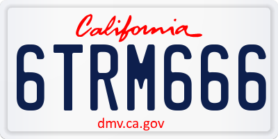 CA license plate 6TRM666