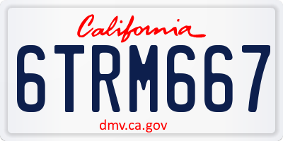 CA license plate 6TRM667