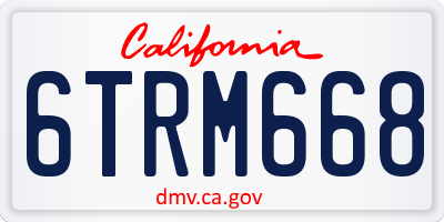 CA license plate 6TRM668