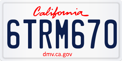 CA license plate 6TRM670