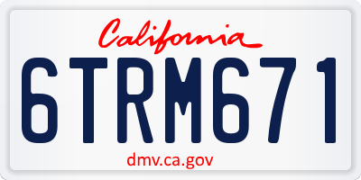 CA license plate 6TRM671