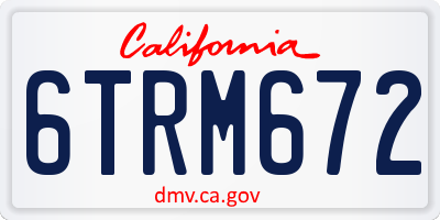 CA license plate 6TRM672
