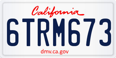 CA license plate 6TRM673