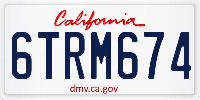 CA license plate 6TRM674