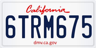 CA license plate 6TRM675