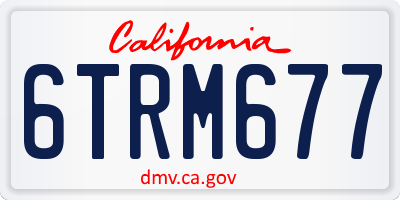 CA license plate 6TRM677