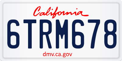 CA license plate 6TRM678