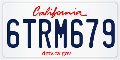 CA license plate 6TRM679