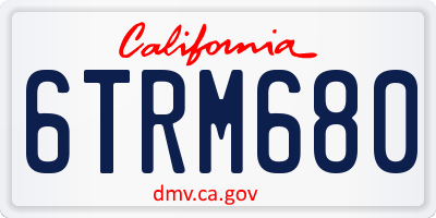 CA license plate 6TRM680