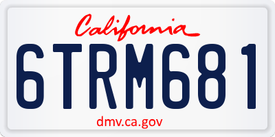 CA license plate 6TRM681