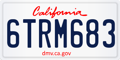 CA license plate 6TRM683