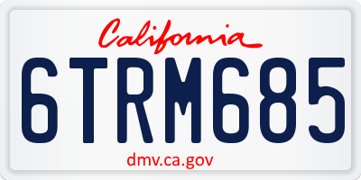 CA license plate 6TRM685