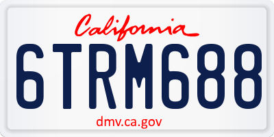 CA license plate 6TRM688