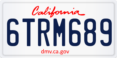 CA license plate 6TRM689
