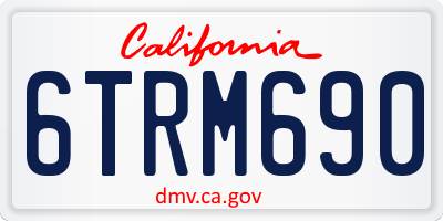 CA license plate 6TRM690