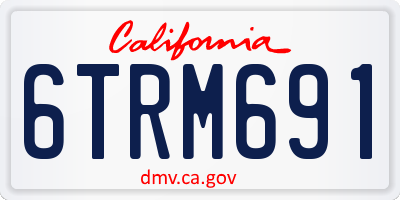 CA license plate 6TRM691