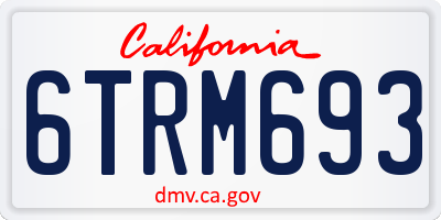 CA license plate 6TRM693