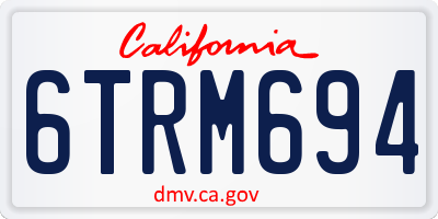 CA license plate 6TRM694