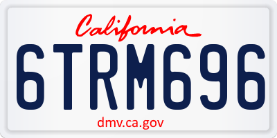 CA license plate 6TRM696