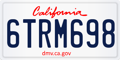 CA license plate 6TRM698