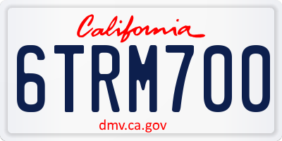 CA license plate 6TRM700