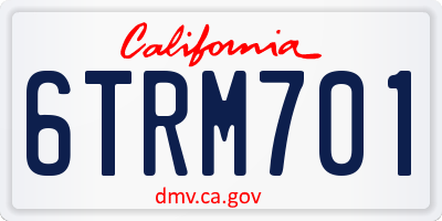 CA license plate 6TRM701