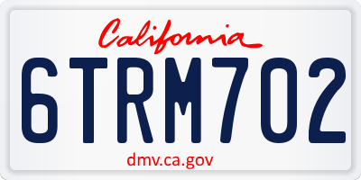 CA license plate 6TRM702