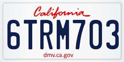 CA license plate 6TRM703