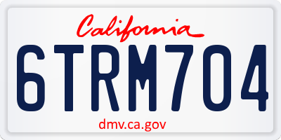 CA license plate 6TRM704