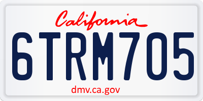CA license plate 6TRM705