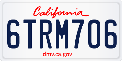 CA license plate 6TRM706