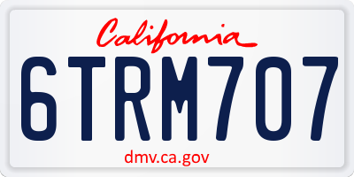 CA license plate 6TRM707