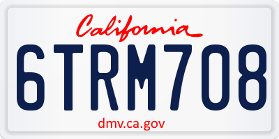 CA license plate 6TRM708
