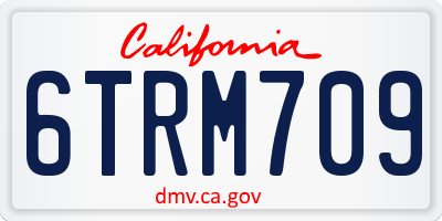 CA license plate 6TRM709