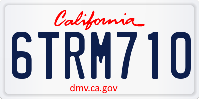 CA license plate 6TRM710