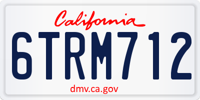 CA license plate 6TRM712