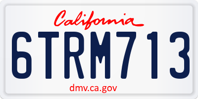 CA license plate 6TRM713