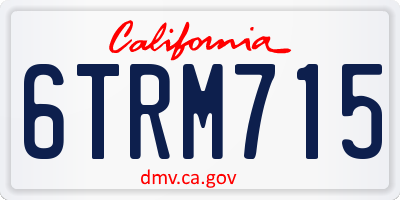 CA license plate 6TRM715