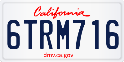 CA license plate 6TRM716
