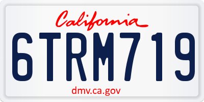CA license plate 6TRM719