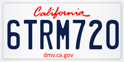 CA license plate 6TRM720